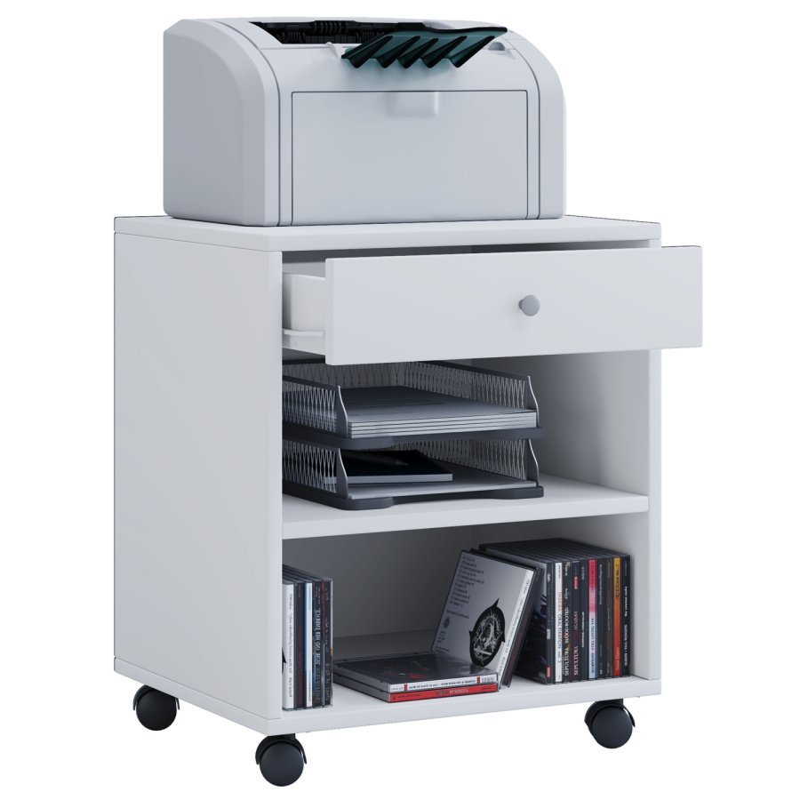 Salda skuffesektion, m. 1 hylde og 1 skuffe - hvid tr