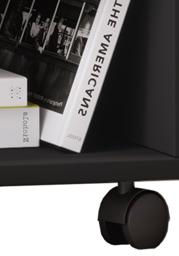 Rolda sengebord, m. 1 hylde og 1 skuffe - sort tr