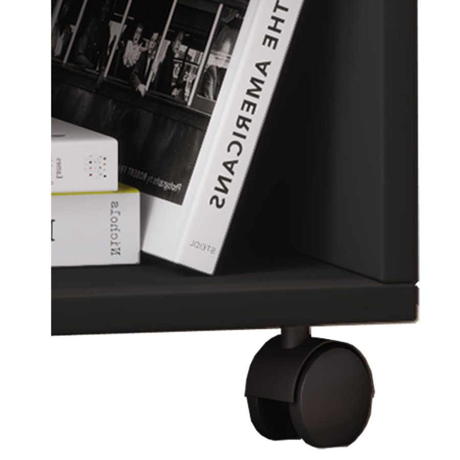 Rolda sengebord, m. 1 hylde og 1 skuffe - sort tr