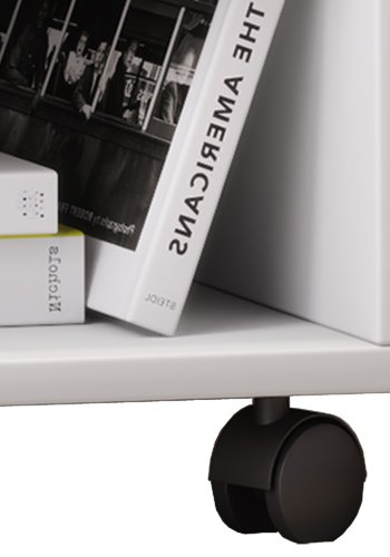 Rolda sengebord, m. 1 hylde og 1 skuffe - hvid tr