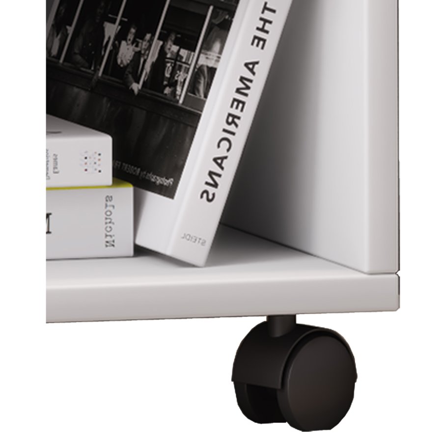 Rolda sengebord, m. 1 hylde og 1 skuffe - hvid tr