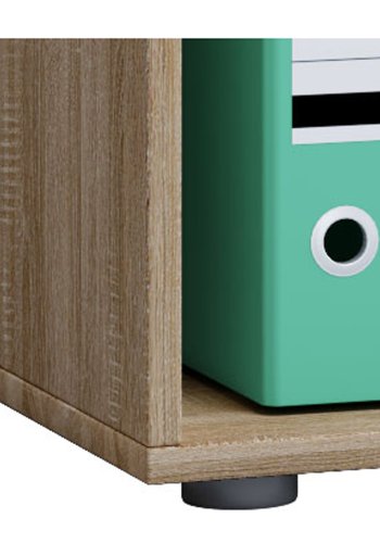 Lona L reol, m. 1 hylde - natur og hvid tr