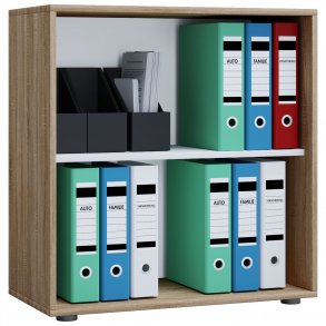 Lona L reol, m. 1 hylde - natur og hvid tr