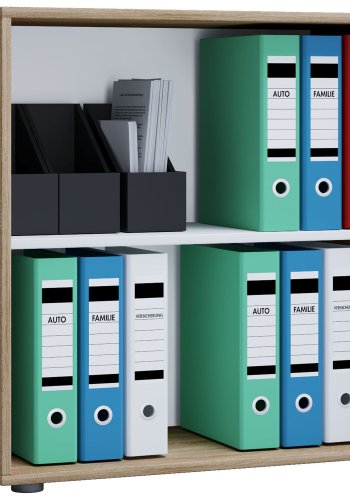 Lona L reol, m. 1 hylde - natur og hvid tr