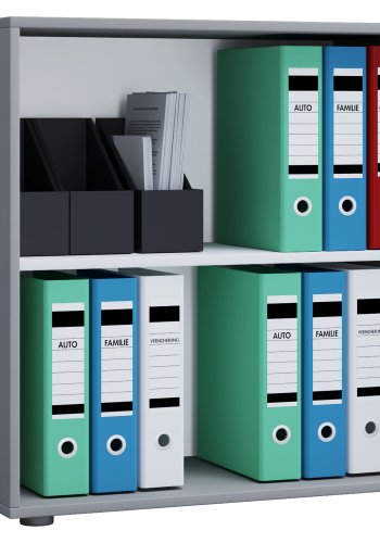 Lona L reol, m. 1 hylde - gr og hvid tr