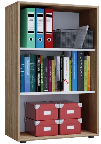 Lona XL reol, m. 2 hylder - natur og hvid tr