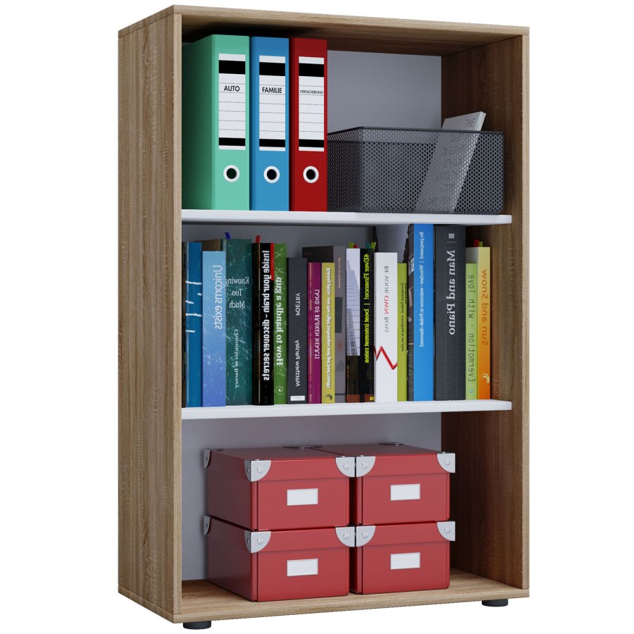 Lona XL reol, m. 2 hylder - natur og hvid tr