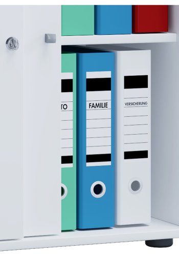 Lona L skab, m. 2 skydelger og 1 hylde - hvid tr