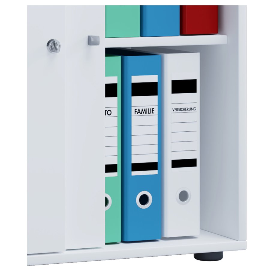 Lona L skab, m. 2 skydelger og 1 hylde - hvid tr