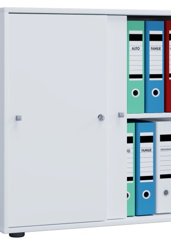 Lona L skab, m. 2 skydelger og 1 hylde - hvid tr