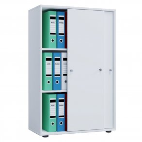 Lona XL skab, m. 2 skydelger og 2 hylder - hvid tr