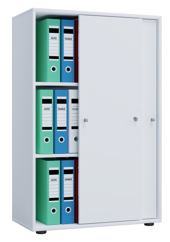 Lona XL skab, m. 2 skydelger og 2 hylder - hvid tr