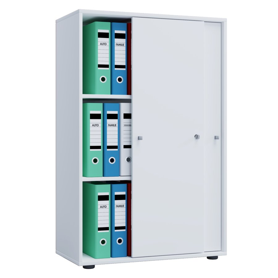 Lona XL skab, m. 2 skydelger og 2 hylder - hvid tr