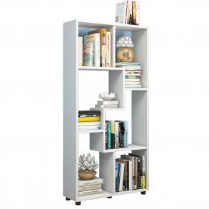 Blina reol, m. 6 rum - hvid tr