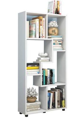 Blina reol, m. 6 rum - hvid tr