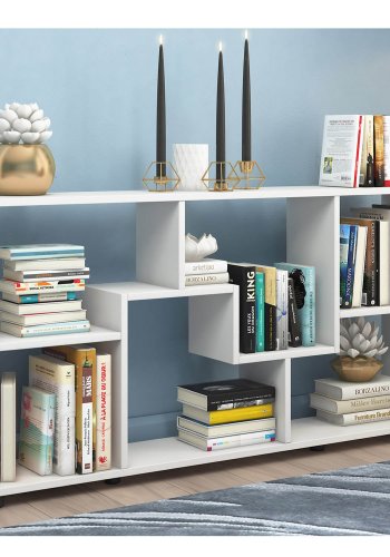 Pintal reol, m. 6 rum - hvid tr