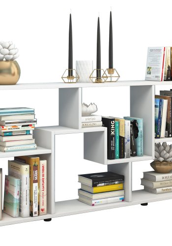 Pintal reol, m. 6 rum - hvid tr