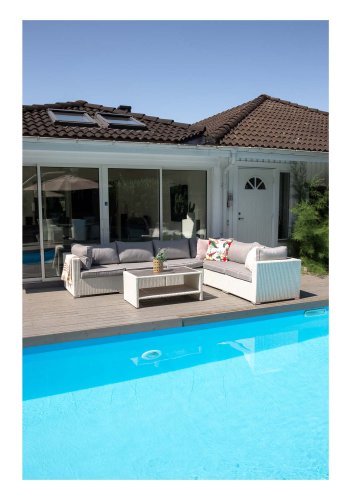 VENTURE DESIGN Amazon modul sofa havest 3+2+1 m. gr hynder - hvid rattan og aluminium 