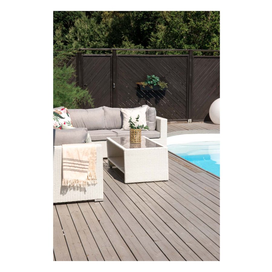 VENTURE DESIGN Amazon modul sofa havest 3+2+1 m. gr hynder - hvid rattan og aluminium 