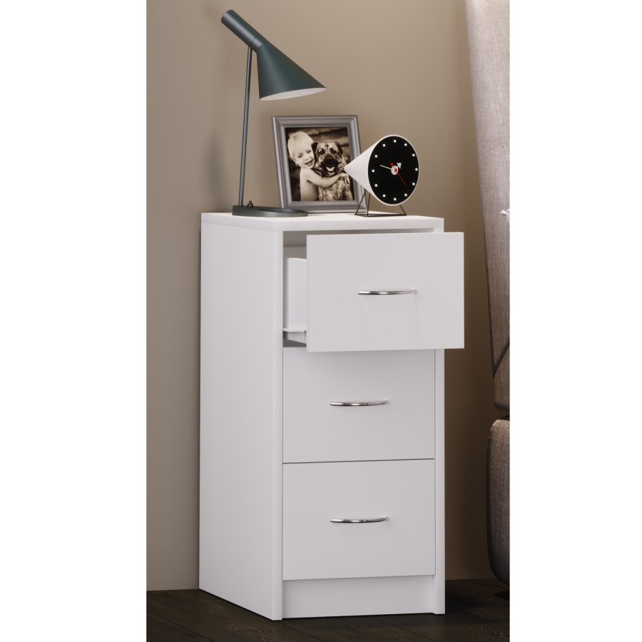 Boxal Maxi sengebord, m. 3 skuffer - hvid tr