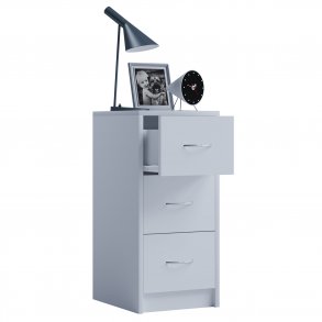 Boxal Maxi sengebord, m. 3 skuffer - hvid tr