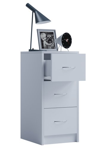 Boxal Maxi sengebord, m. 3 skuffer - hvid tr