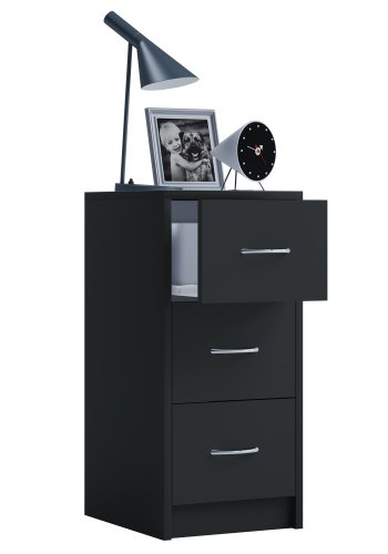 Boxal Maxi sengebord, m. 3 skuffer - sort tr