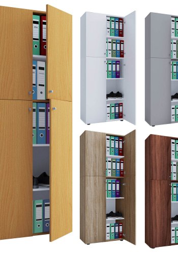 Lona reol, m. 4 lger og 4 hylder - hvid tr