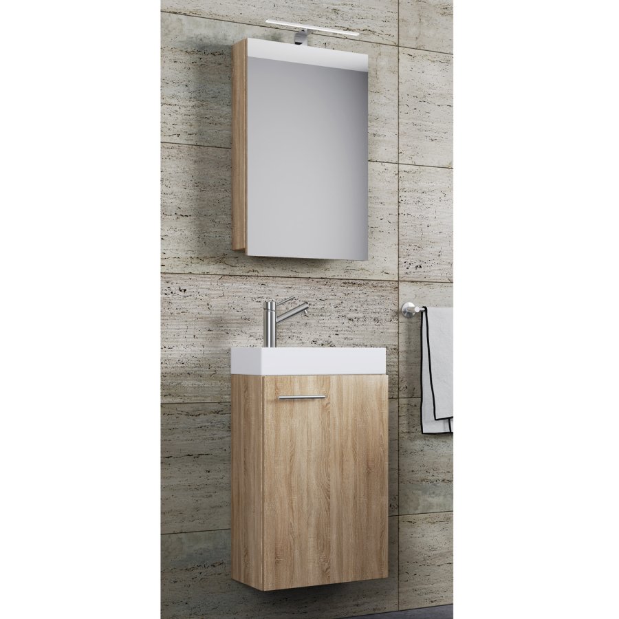 Slito badevrelsesmbelst - spejlglas, keramik og natur tr