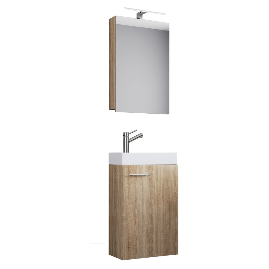 Slito badevrelsesmbelst - spejlglas, keramik og natur tr