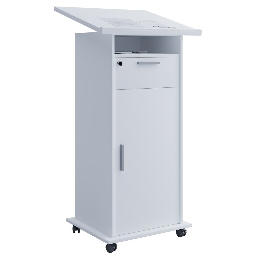 Meeta stende skrivebord, m. 1 lge og 1 skuffe - hvid tr