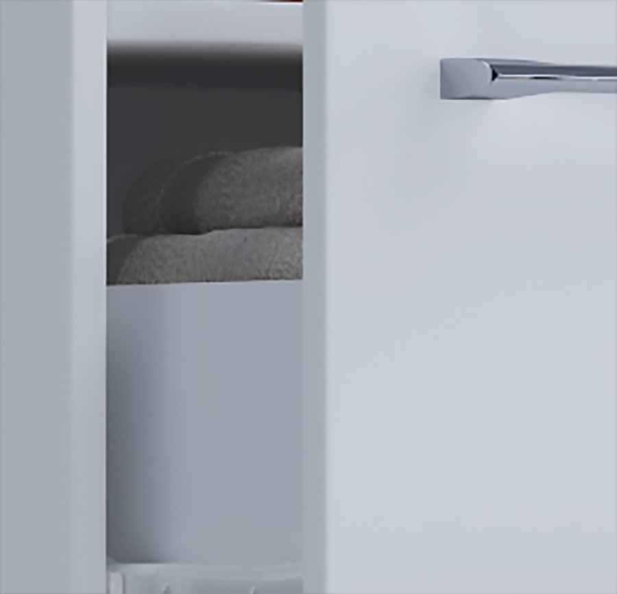 VCB 5 vgskab, m. 1 rum og 2 skuffer - hvid melamin