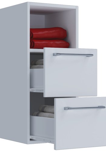 VCB 5 vgskab, m. 1 rum og 2 skuffer - hvid melamin