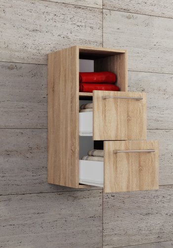 VCB 5 vgskab, m. 1 rum og 2 skuffer - natur melamin