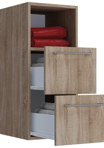 VCB 5 vgskab, m. 1 rum og 2 skuffer - natur melamin