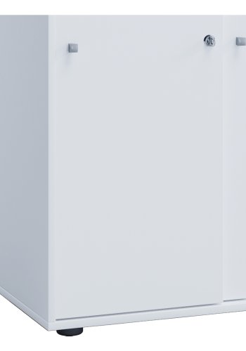 Lona XXL skab, m. 4 skydelger og 3 hylder - hvid tr