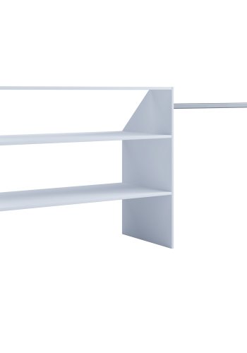Dacho tjreol til skr vgge, m. 2 hylder og bjlestang - hvid tr