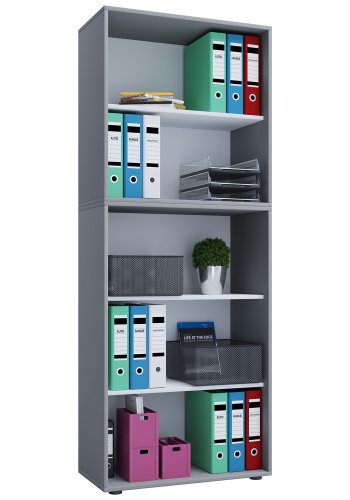 Lona XXL reol, m. 4 hylder - gr og hvid tr