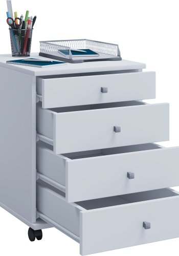 Lona Mini skuffesektion, m. 4 skuffer - hvid tr