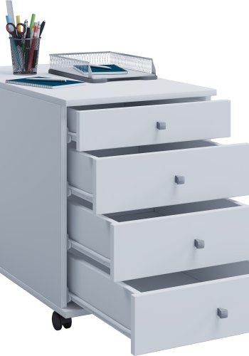 Lona Maxi skuffesektion, m. 4 hylder - hvid tr