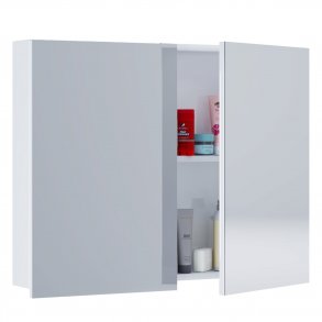 VCB 1 spejlkabinet vgskab, m. 2 lger og 1 hylde - spejlglas og hvid melamin