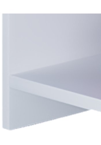 Tindus sofabord, m. 3 hylder og 1 skuffe - hvid og gr tr