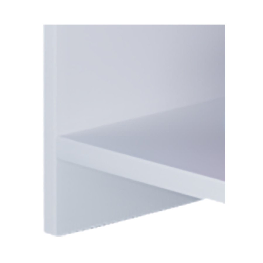 Tindus sofabord, m. 3 hylder og 1 skuffe - hvid og gr tr