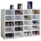 Hinsol L skoskab, m. 20 hylder - hvid tr