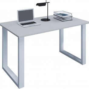 Lona U-feet skrivebord - gr tr og hvid metal (110x50) 