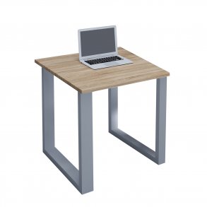 Lona U-feet skrivebord - natur tr og slvgr metal (80x80) 