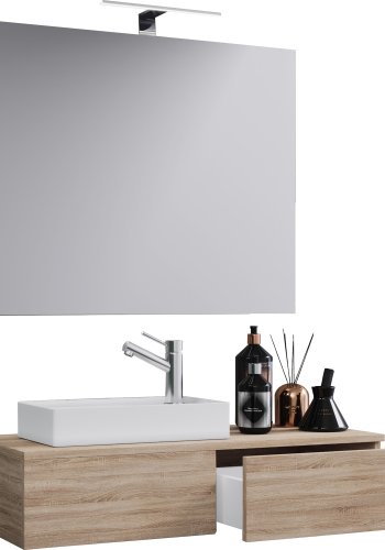 Gudas badevrelsesmbelst - spejlglas, keramik og natur melamin