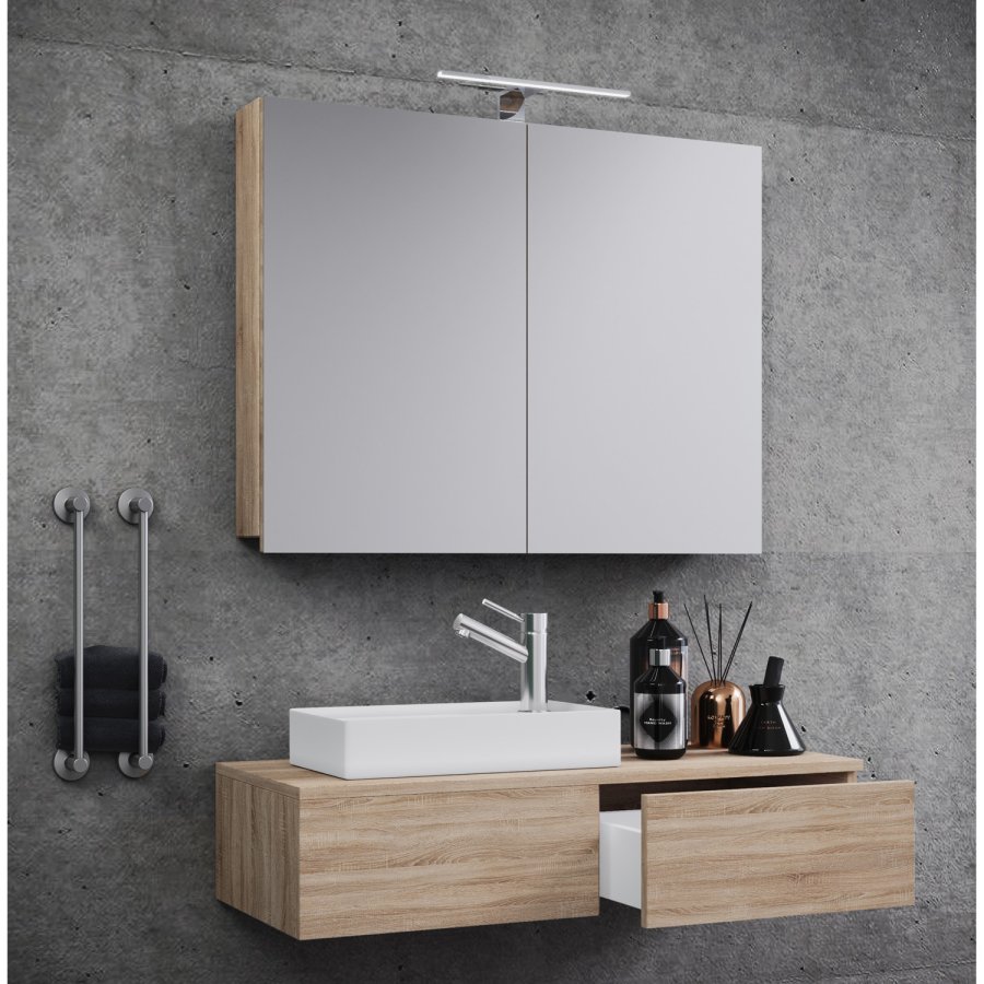 Gudas badevrelsesmbelst - spejlglas, keramik og natur melamin