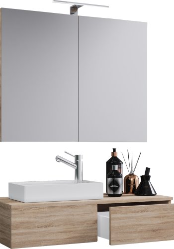 Gudas badevrelsesmbelst - spejlglas, keramik og natur melamin