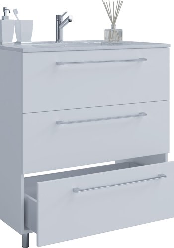 badevrelsesmbelst, m. ben - keramik og hvid melamin